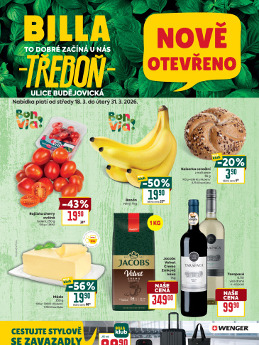 BILLA leták - Třeboň, Budějovická