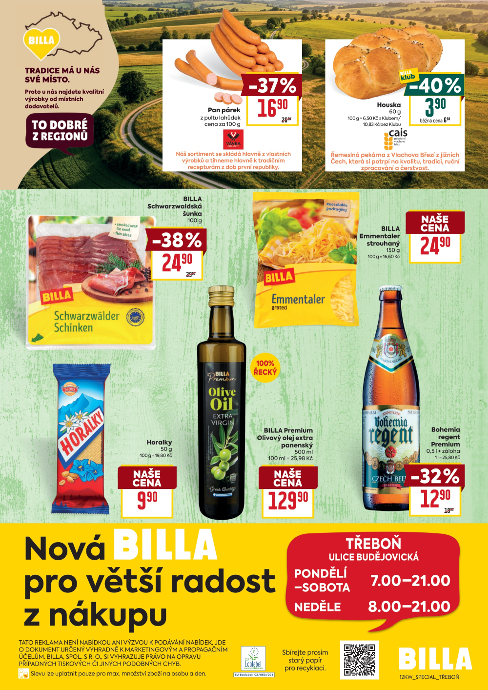 Leták BILLA leták - Třeboň, Budějovická - strana 2