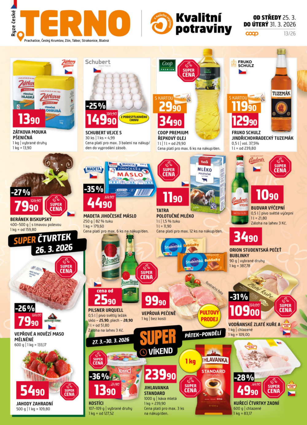 Leták Terno leták - Prachatice, Český Krumlov, Zlín, Tábor, Strakonice, Blatná - strana 1