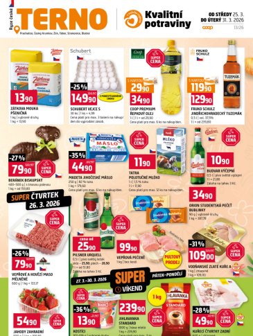 Terno leták - Prachatice, Český Krumlov, Zlín, Tábor, Strakonice, Blatná