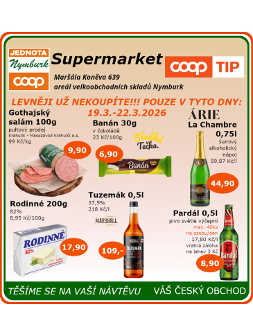 COOP Jednota Nymburk Supermarket leták