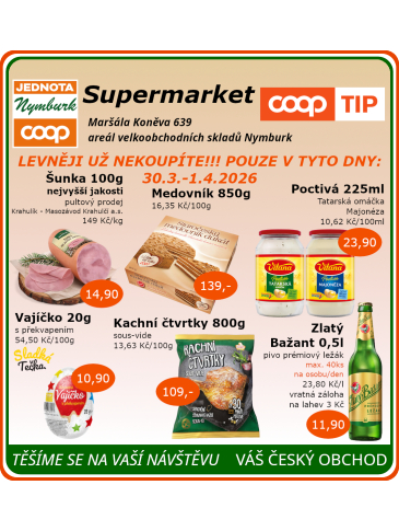 COOP Jednota Nymburk Supermarket leták