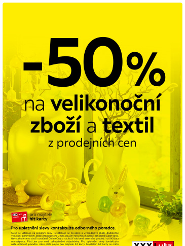 XXXLutz leták - 50 % sleva na velikonoční zboží a textil