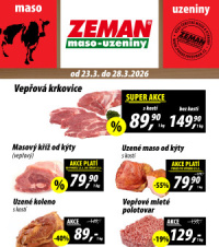 Akční leták ZEMAN maso - uzeniny 
