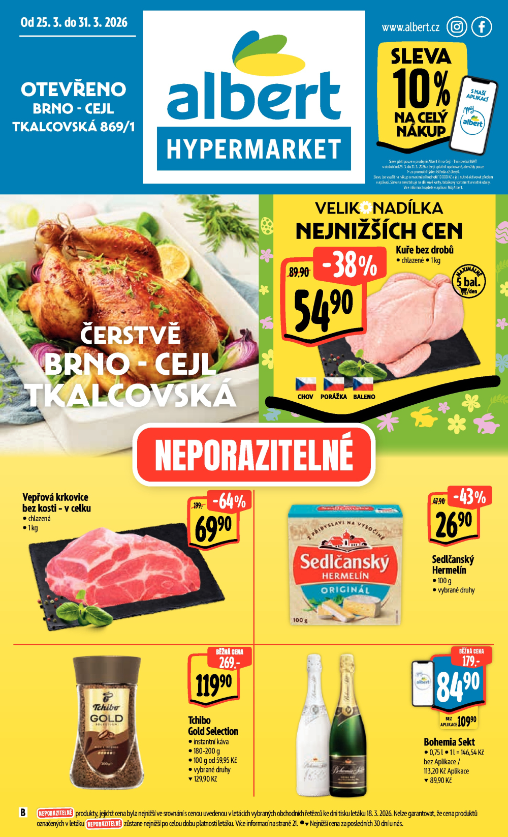 Leták Albert Hypermarket leták - Brno Cejl, Tkalcovská - strana 1