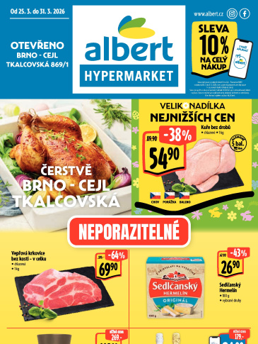Albert Hypermarket leták - Brno Cejl, Tkalcovská