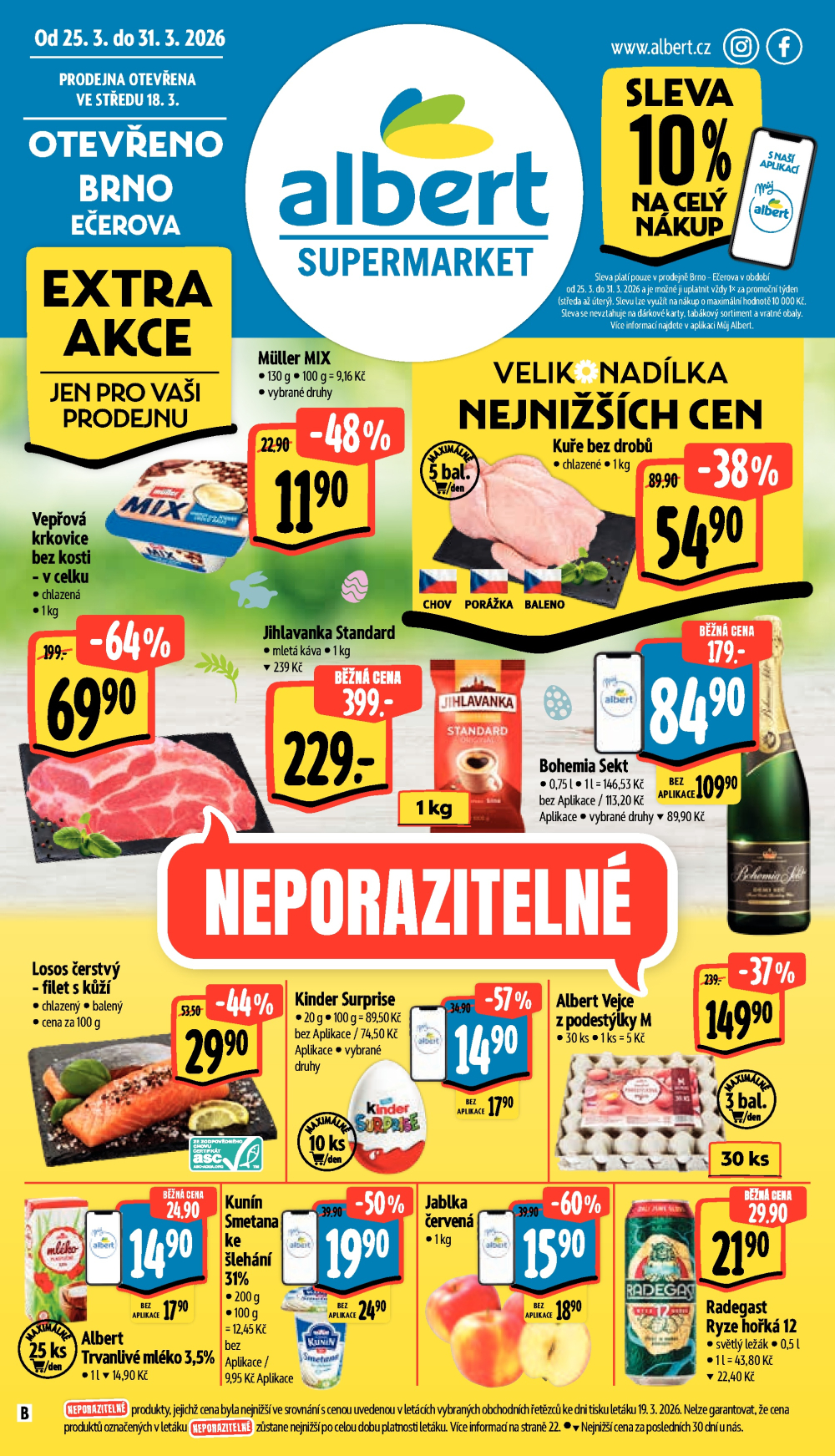 Leták Albert Supermarket leták - Brno, Ečerova - strana 1