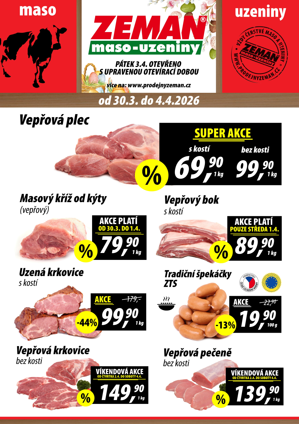 Leták ZEMAN maso - uzeniny leták - strana 1