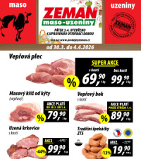 Akční leták ZEMAN maso - uzeniny 