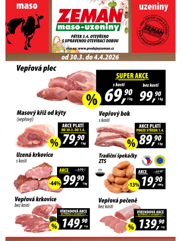 ZEMAN maso - uzeniny leták