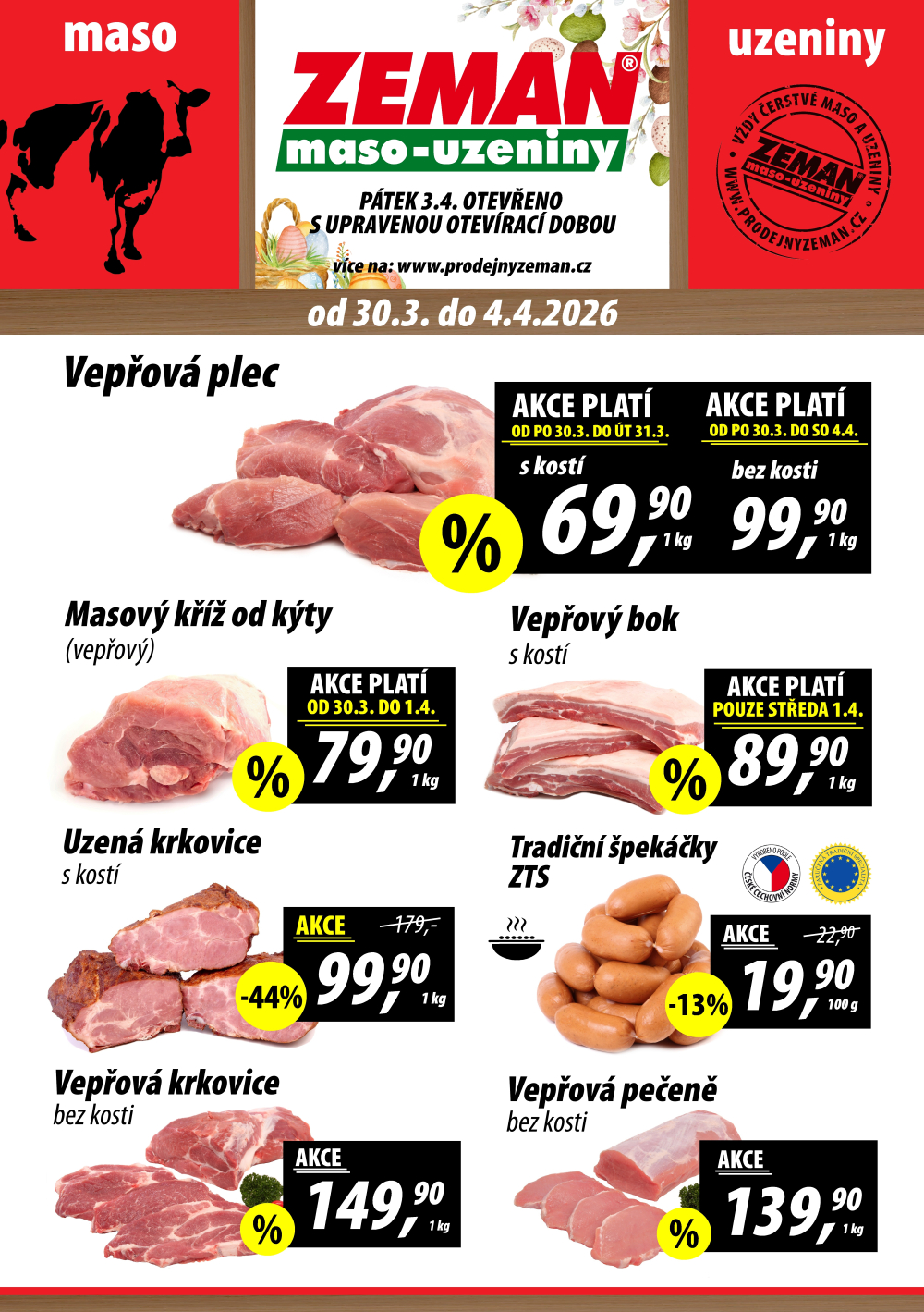 Leták ZEMAN maso - uzeniny leták - strana 1