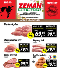 Akční leták ZEMAN maso - uzeniny 
