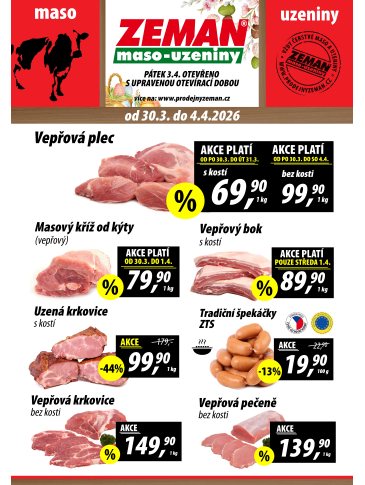 ZEMAN maso - uzeniny leták