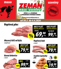 Akční leták ZEMAN maso - uzeniny 
