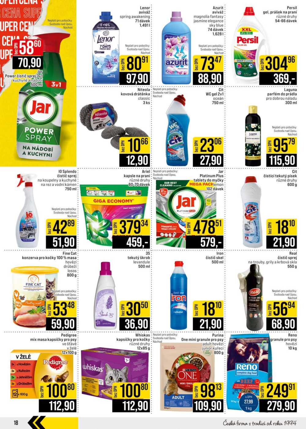 Leták JIP leták CC Cash & Carry - České Budějovice, Most, Náchod, Svoboda nad Úpou, Sušice - strana 18