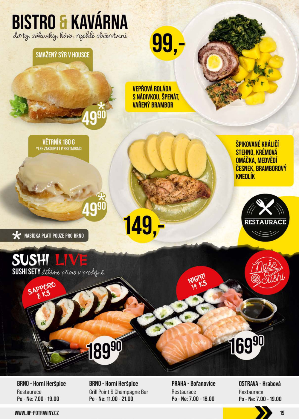 Leták JIP leták CC Cash & Carry - Brno, Ostrava, Praha, Polička, Olomouc, Karlovy Vary, Zlín, Jilemnice, Pardubice - strana 19