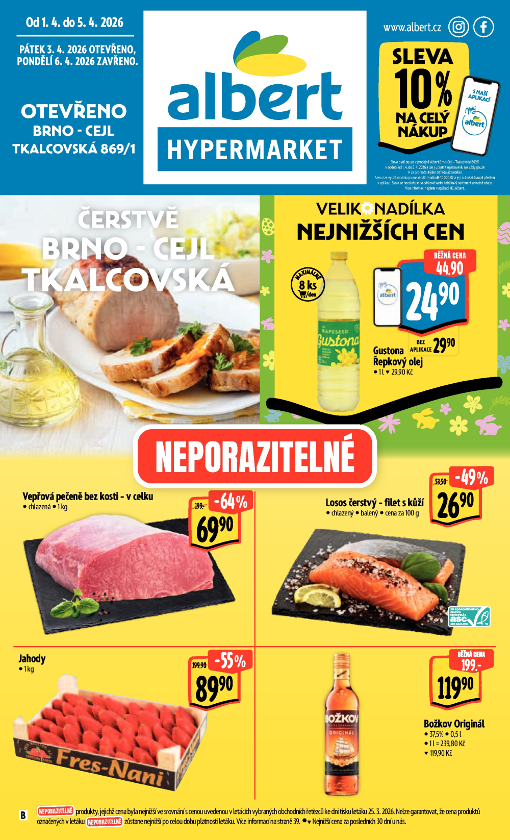 Leták Albert Hypermarket leták - Brno Cejl, Tkalcovská - strana 1