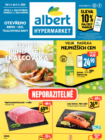 Albert Hypermarket leták - Brno Cejl, Tkalcovská