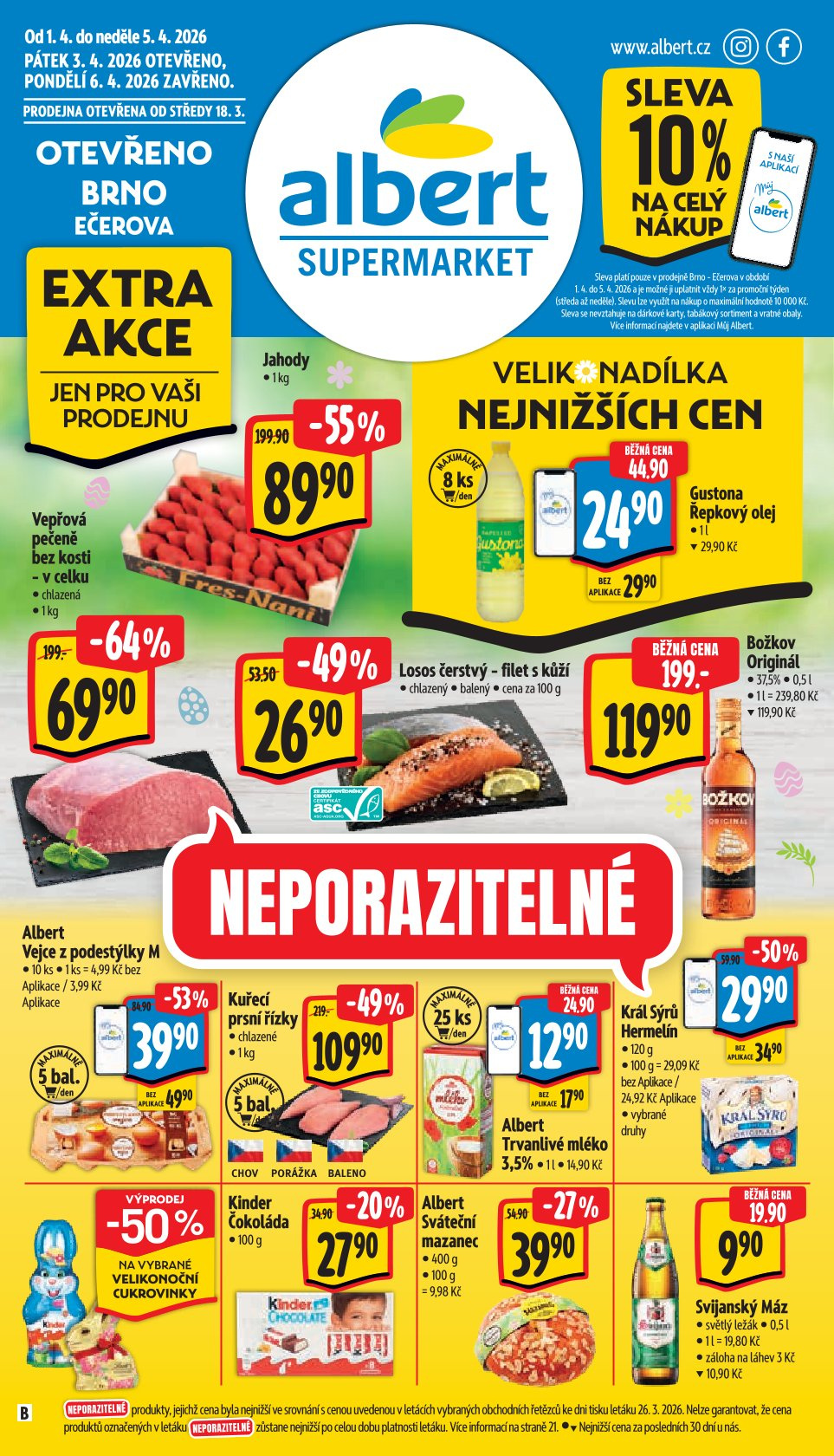 Leták Albert Supermarket leták - Brno, Ečerova - strana 1