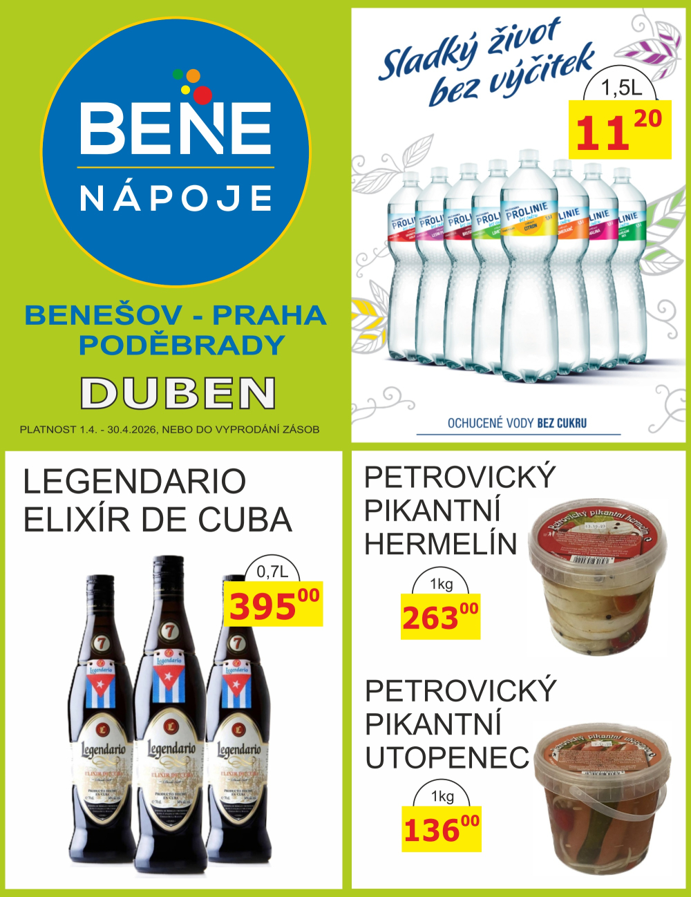 Leták BENE NÁPOJE leták - strana 1