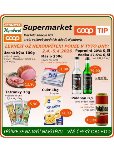 COOP Jednota Nymburk Supermarket leták