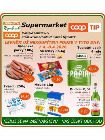 COOP Jednota Nymburk Supermarket leták