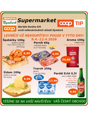 COOP Jednota Nymburk Supermarket leták
