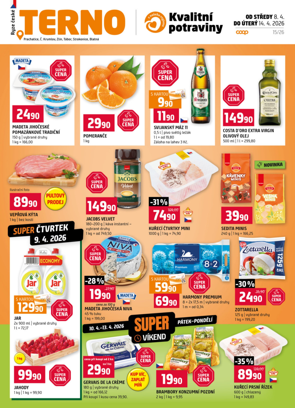 Leták Terno leták - Prachatice, Strakonice, Blatná, Zlín, Tábor, Český Krumlov - strana 1