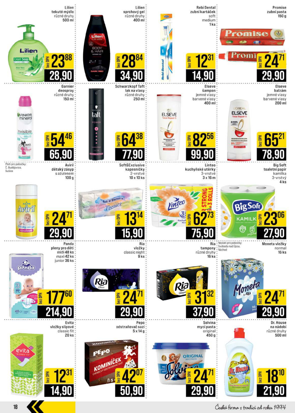 Leták JIP leták CC Cash & Carry - České Budějovice, Most, Náchod, Svoboda nad Úpou, Sušice - strana 18