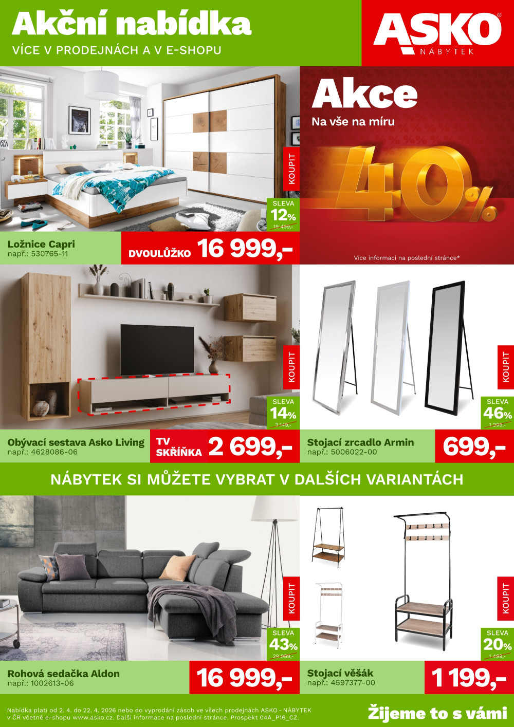 Leták ASKO nábytek leták - Akční nabídka - strana 1