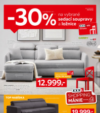 Akční leták XXXLutz  - Sleva 30 % na vybrané sedací soupravy a ložnice