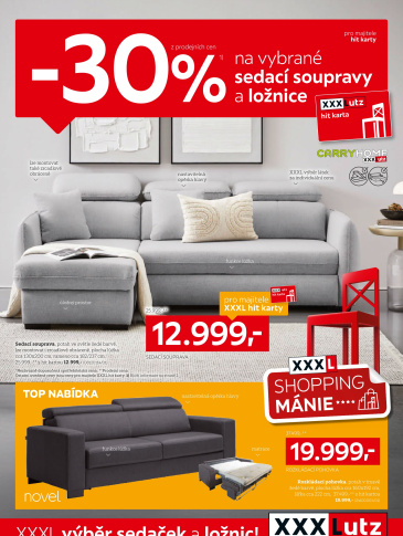 XXXLutz leták - Sleva 30 % na vybrané sedací soupravy a ložnice