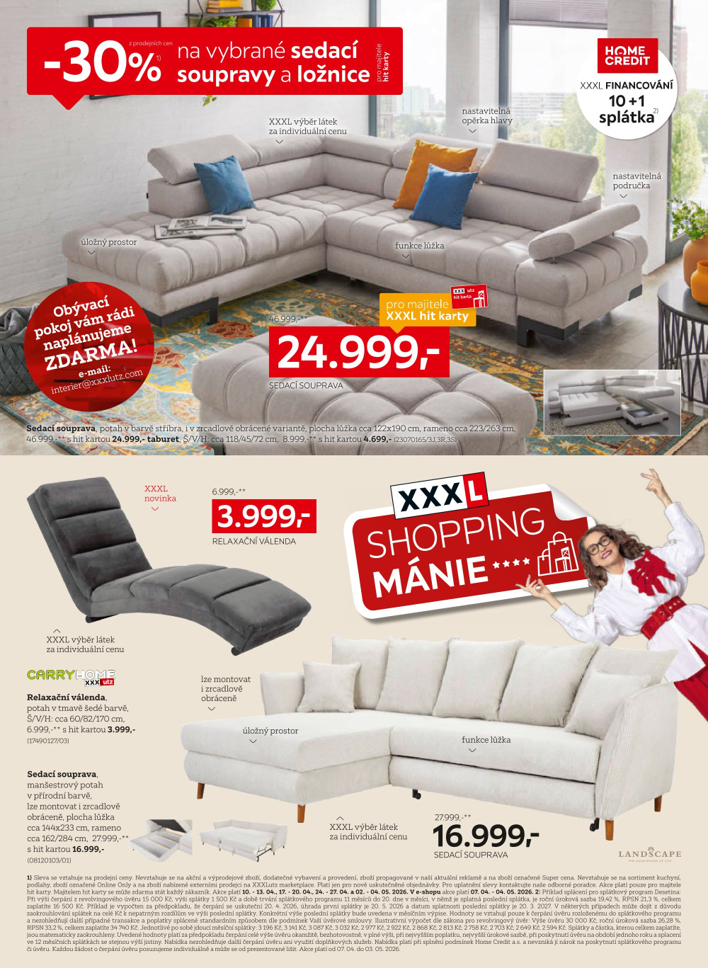 Leták XXXLutz leták - Sleva 30 % na vybrané sedací soupravy a ložnice - strana 2