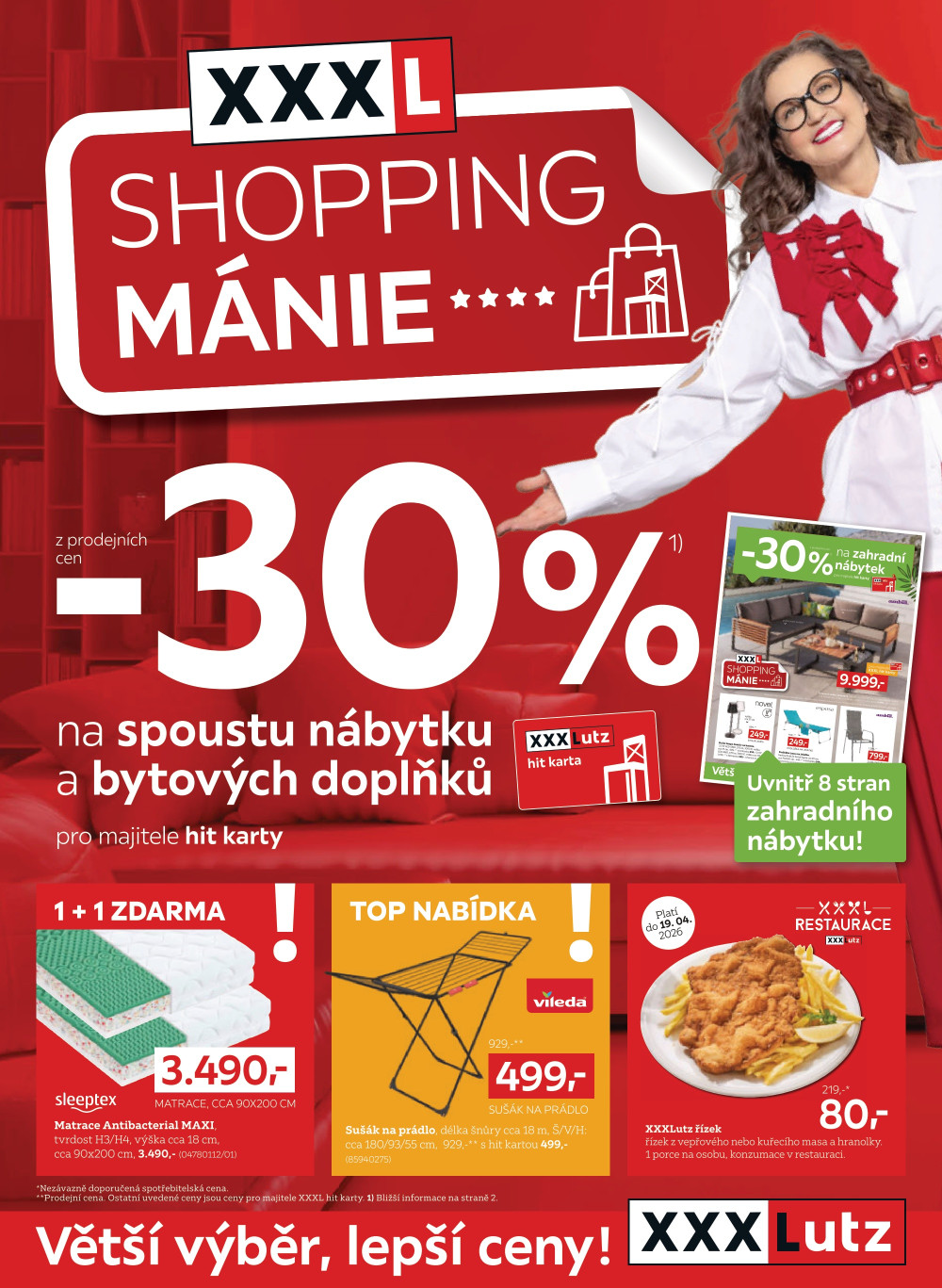 Leták XXXLutz leták - Shopping mánie - 30 % - strana 1