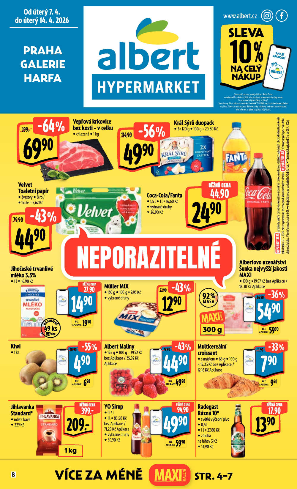 Leták Albert Hypermarket leták - Praha Galerie Harfa - strana 1