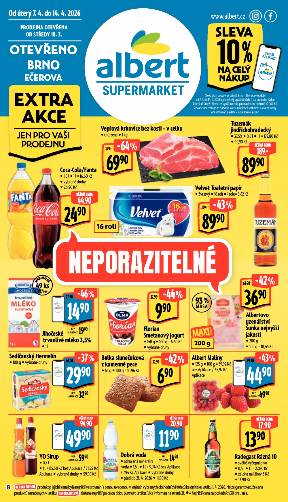 Leták Albert Supermarket leták - Brno, Ečerova - strana 1
