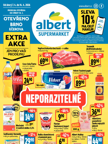 Albert Supermarket leták - Brno, Ečerova