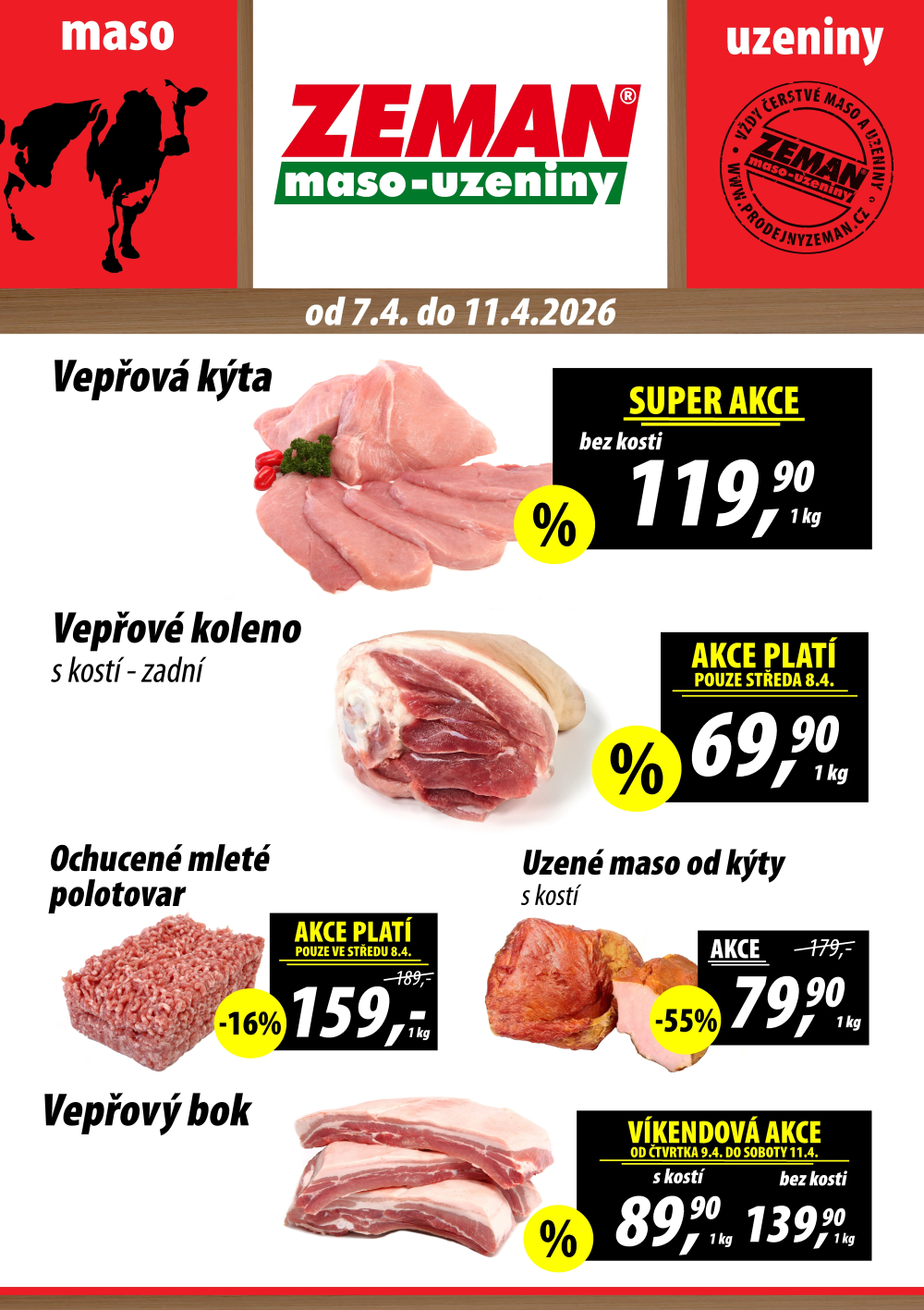 Leták ZEMAN maso - uzeniny leták - strana 1