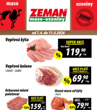 Akční leták ZEMAN maso - uzeniny 