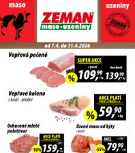Akční leták ZEMAN maso - uzeniny 