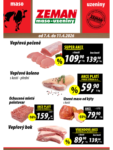 ZEMAN maso - uzeniny leták
