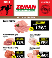 Akční leták ZEMAN maso - uzeniny 