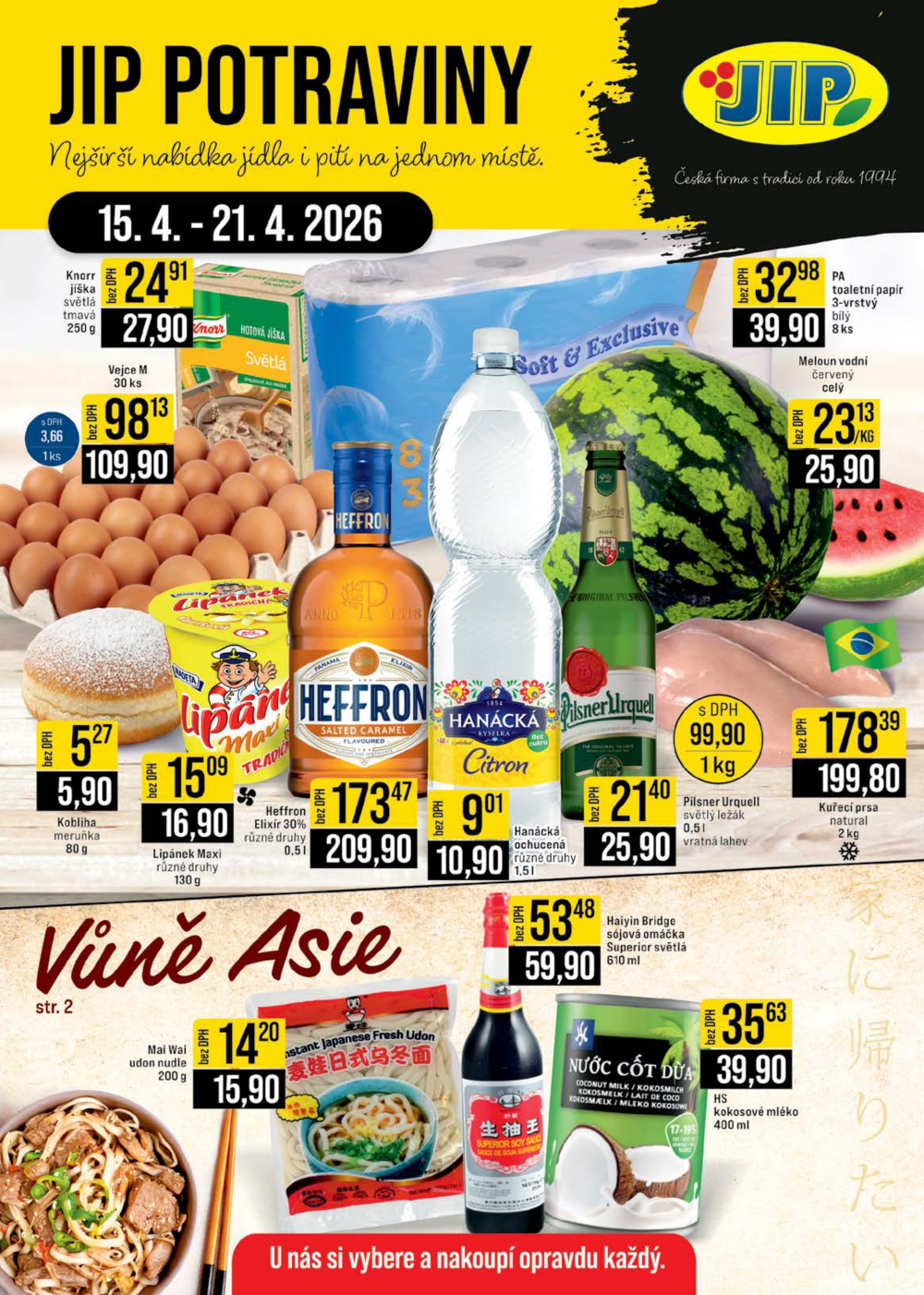 Leták JIP leták CC Cash & Carry - České Budějovice, Most, Náchod, Svoboda nad Úpou, Sušice - strana 1