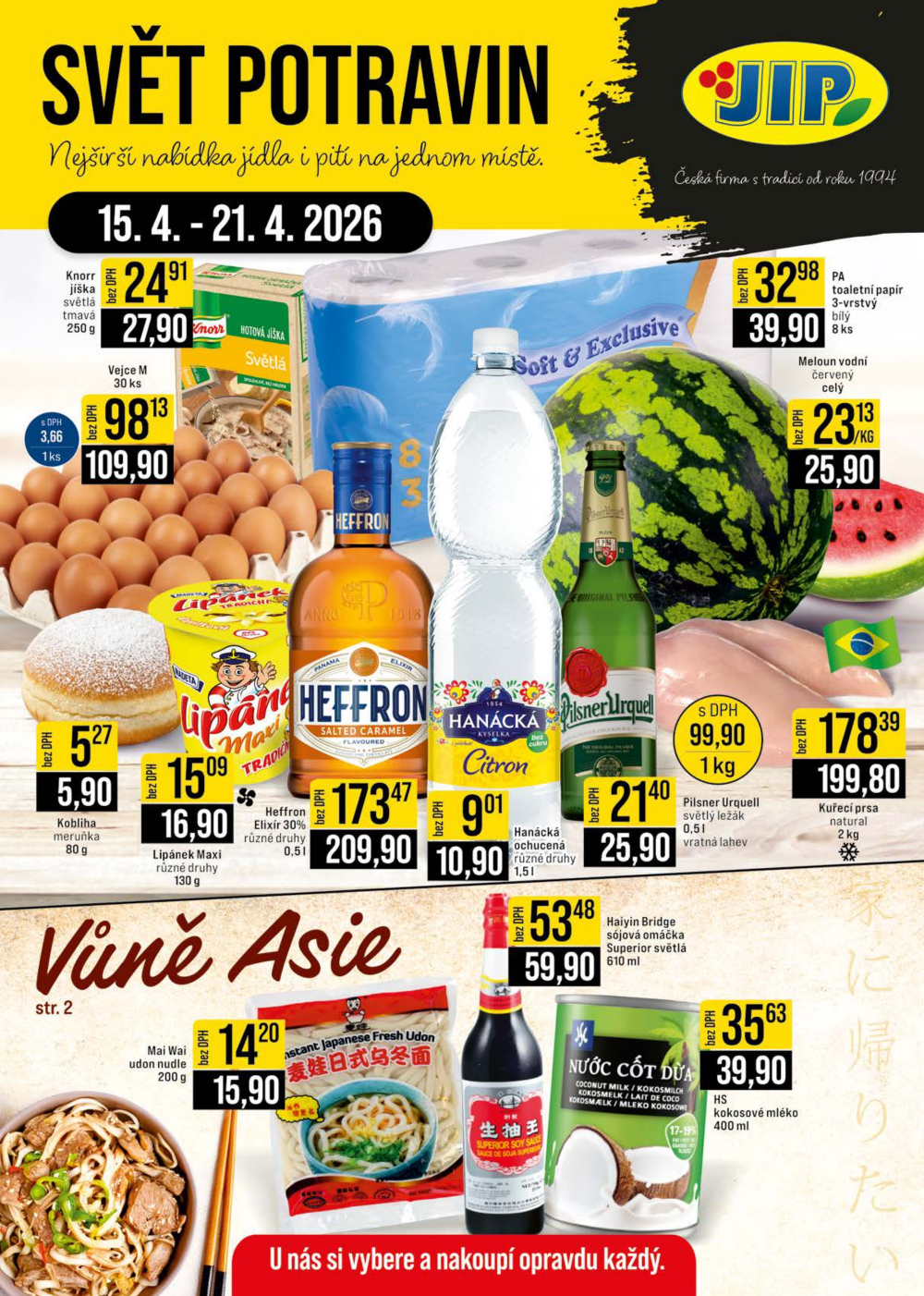 Leták JIP leták CC Cash & Carry - Brno, Ostrava, Praha, Polička, Olomouc, Karlovy Vary, Zlín, Jilemnice, Pardubice - strana 1