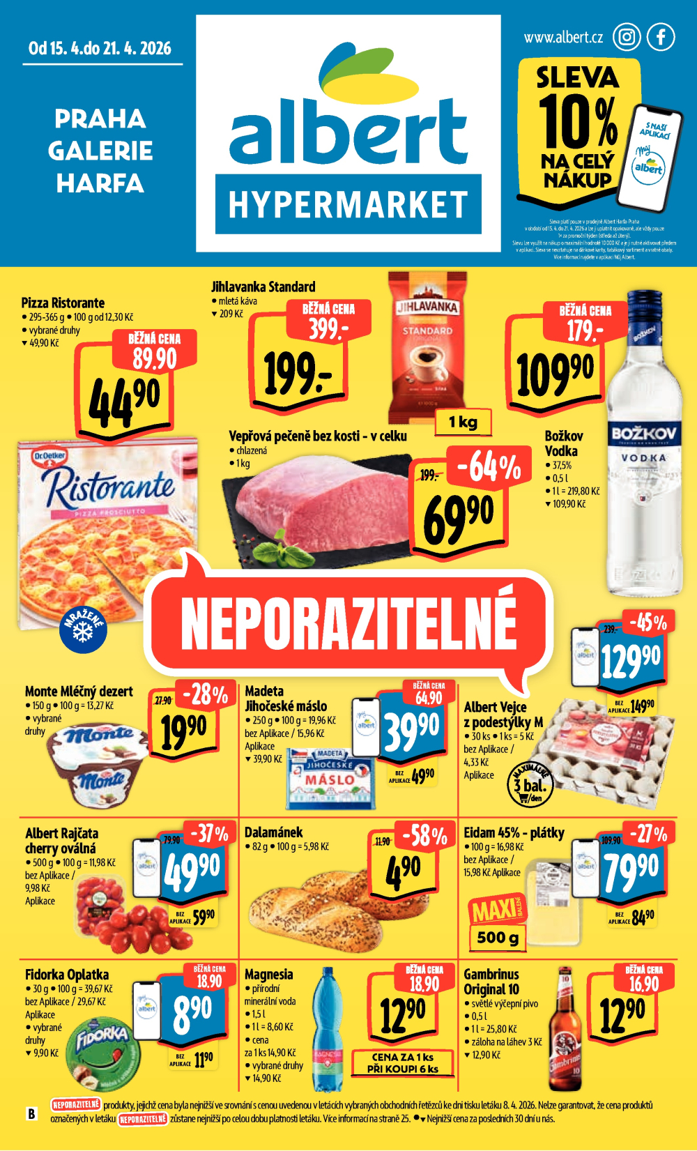 Leták Albert Hypermarket leták - Praha Galerie Harfa - strana 1