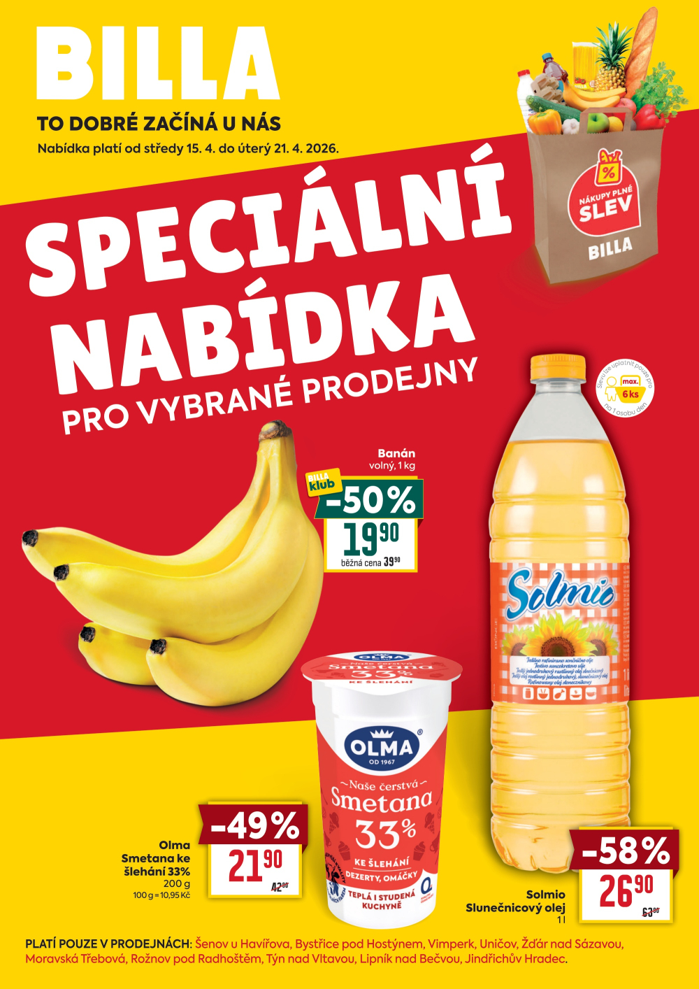 Leták BILLA leták - Speciální nabídka pro vybrané prodejny - strana 1