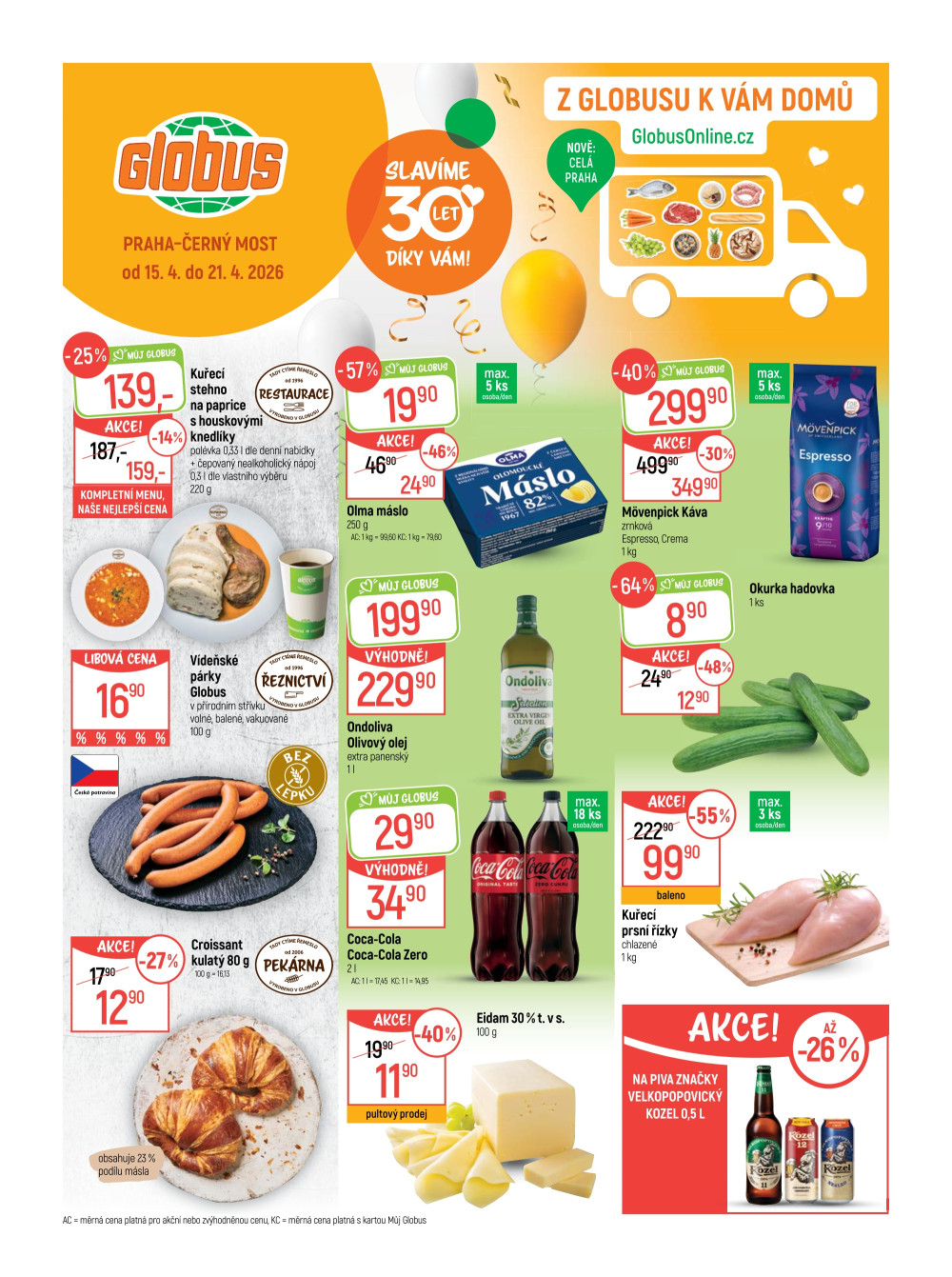 Leták Globus leták Praha - Černý Most - strana 1