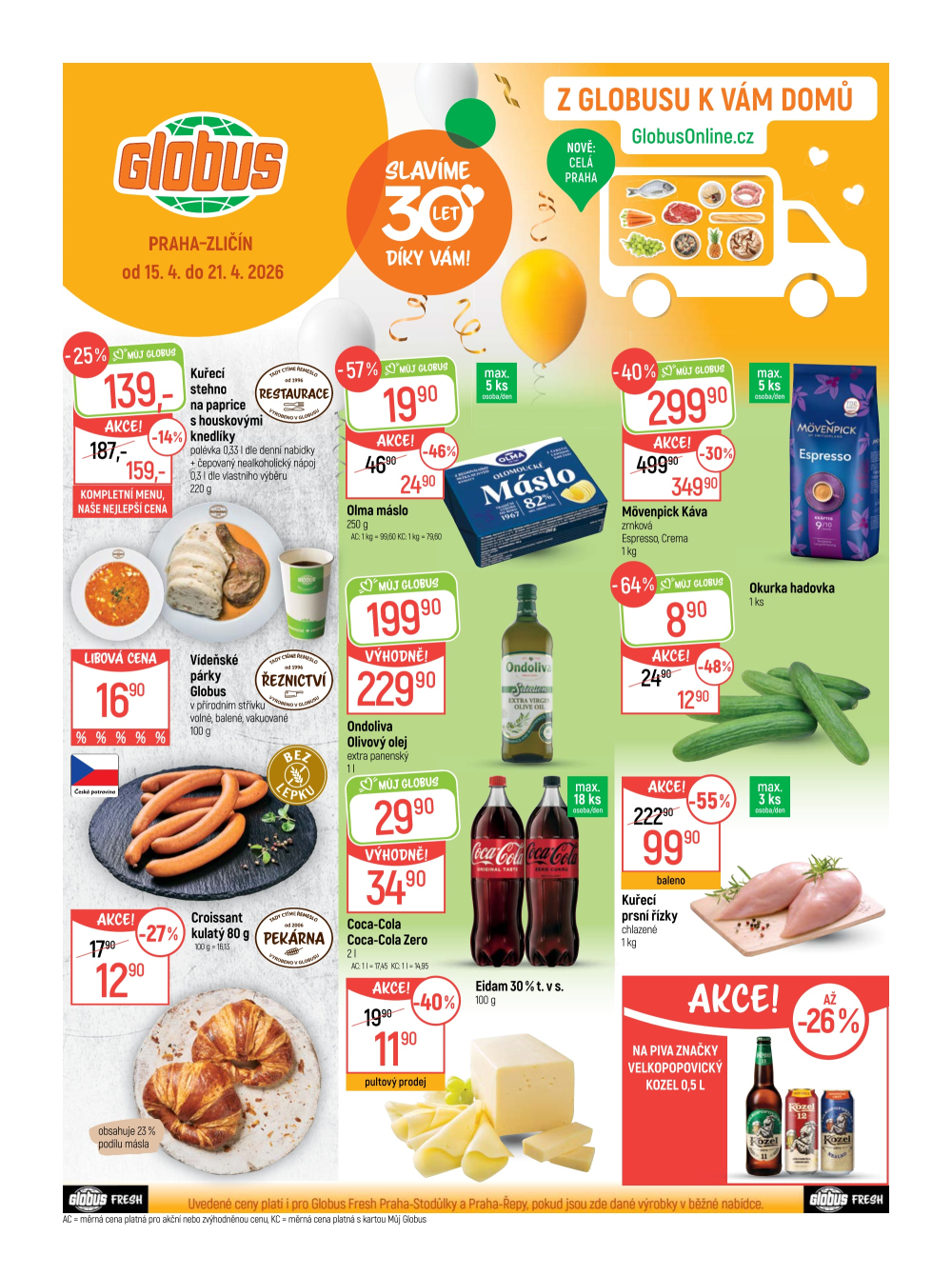 Leták Globus leták Praha - Zličín - strana 1