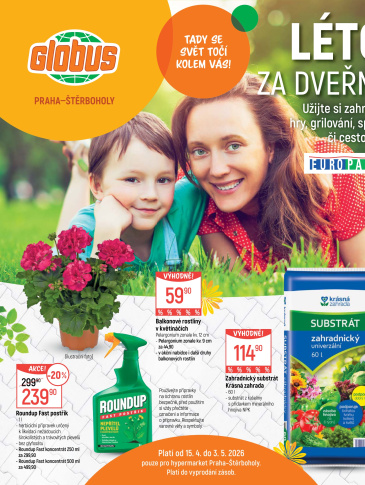 Globus leták Praha - Štěrboholy - Léto za dveřmi