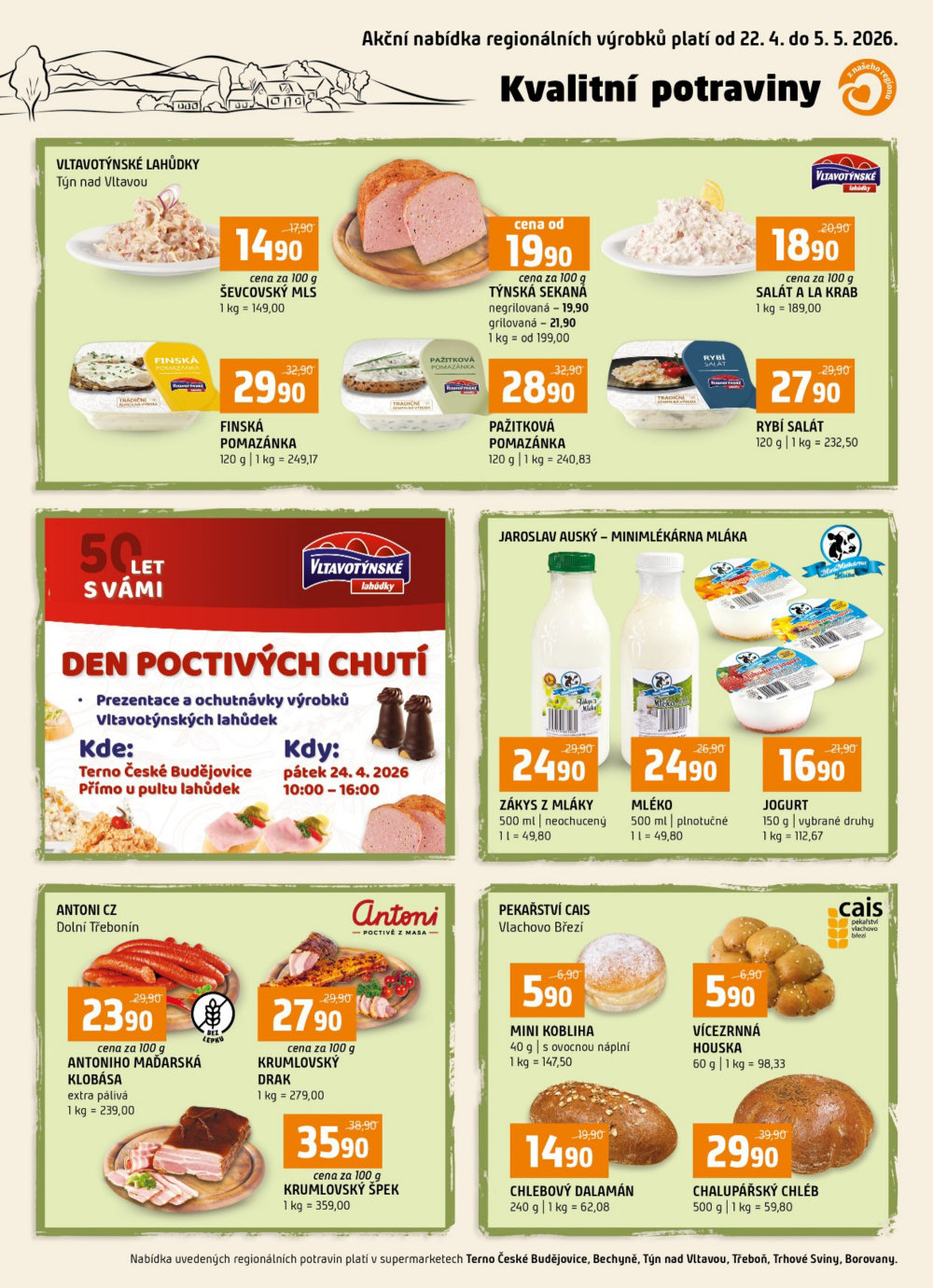 Leták Terno leták - České Budějovice, Třeboň, Trhové Sviny, Borovany, Týn nad Vltavou, Bechyně - strana 16